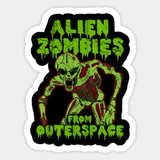 Halloween Alien Zombies From Outer Space Sticker